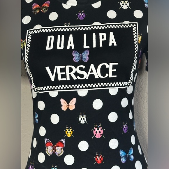VERSACE X DUA LIPA EMBROIDERED BUTTERFLY TOP SIZE 40 - Picture 4 of 7